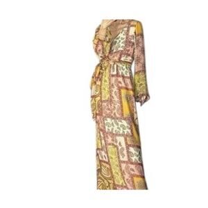 Espresso Womens Boho Maxi Dress Patchwork Paisley Size Large